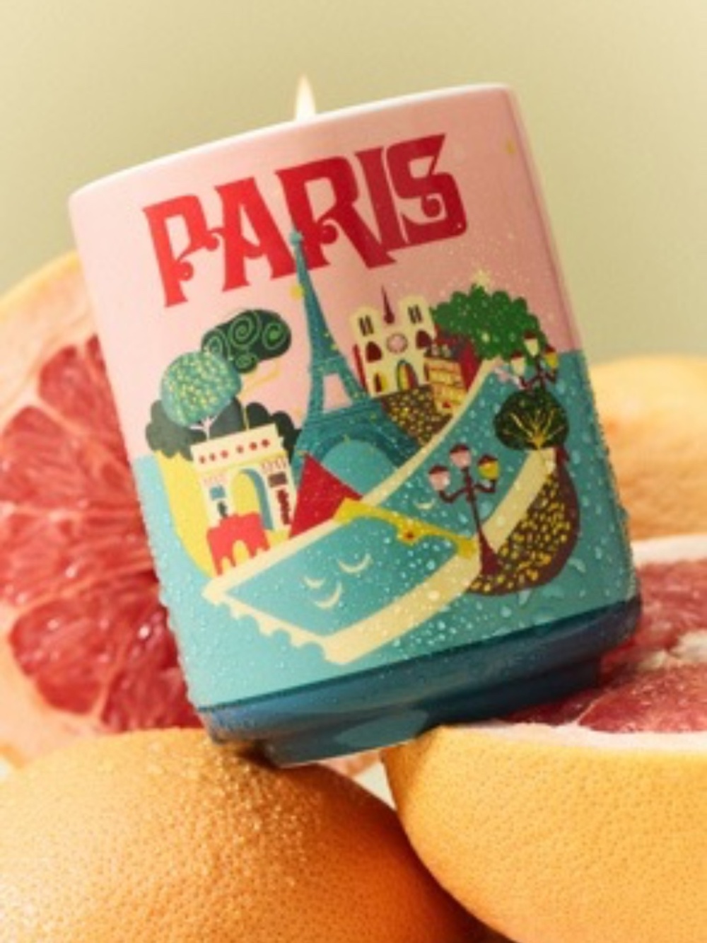 Daniella Manini x Anthropologie Paris Grapefruit Spritz Ceramic Boxed Candle-New